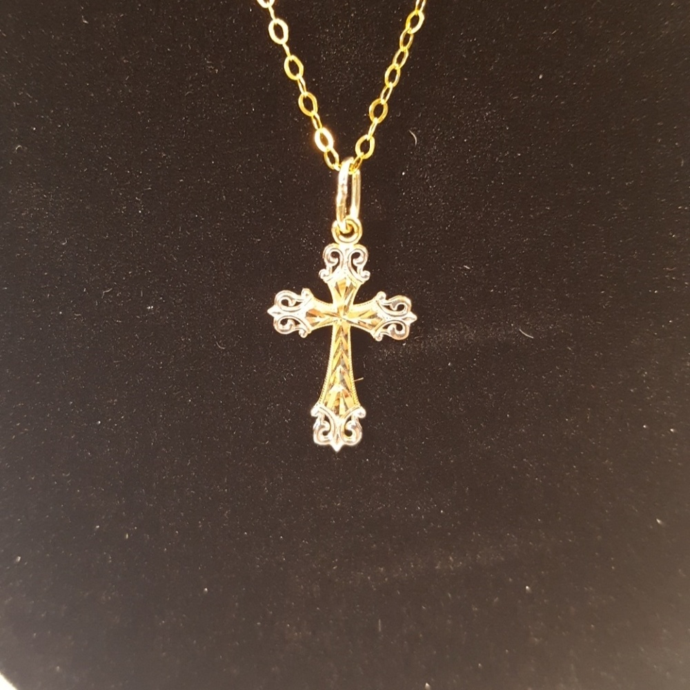 Dainty Cross Pendant with 14K chain